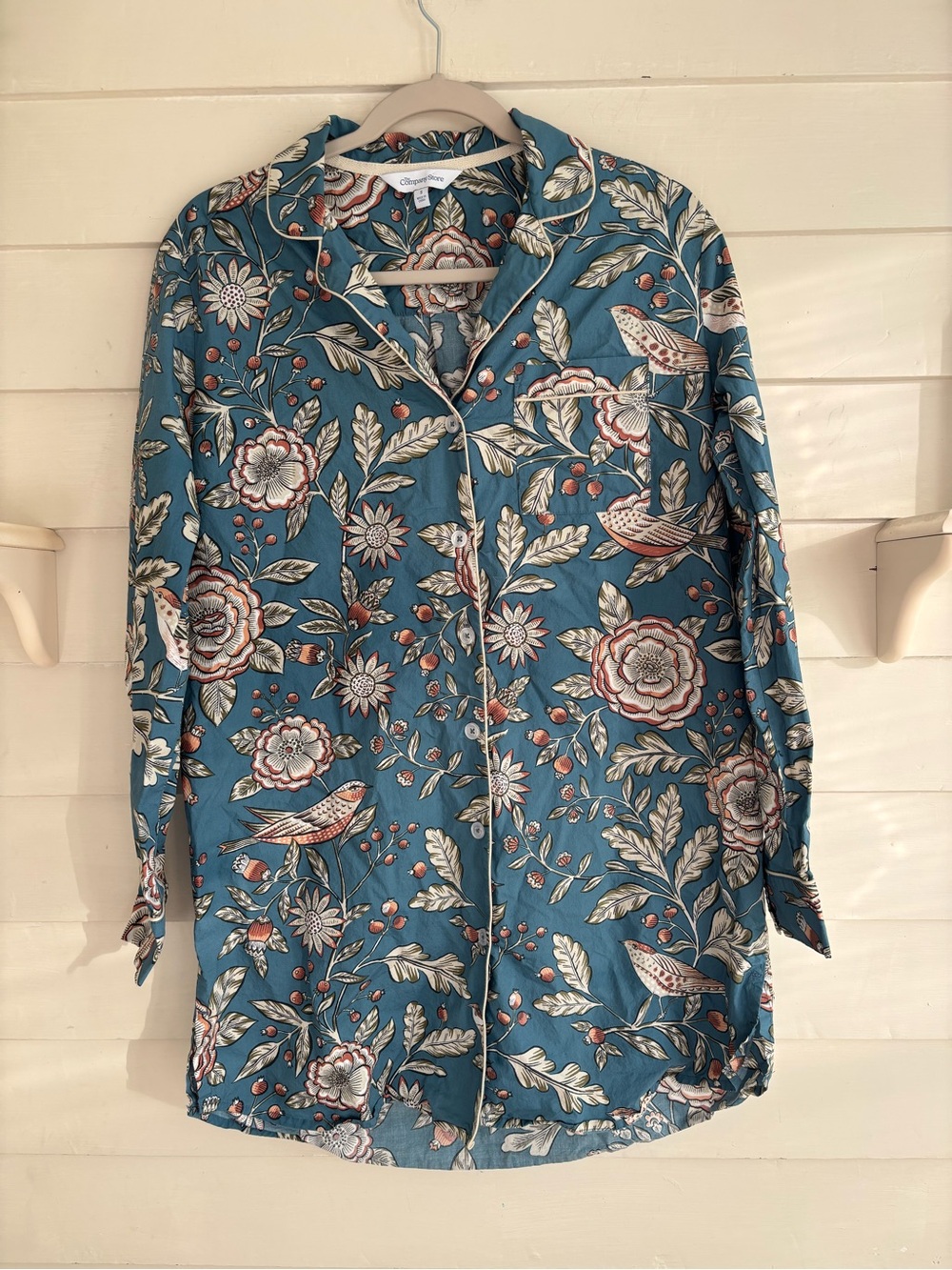 The Company Store 100% Cotton Bird & Floral Sleep Shirt Women’s Size Small